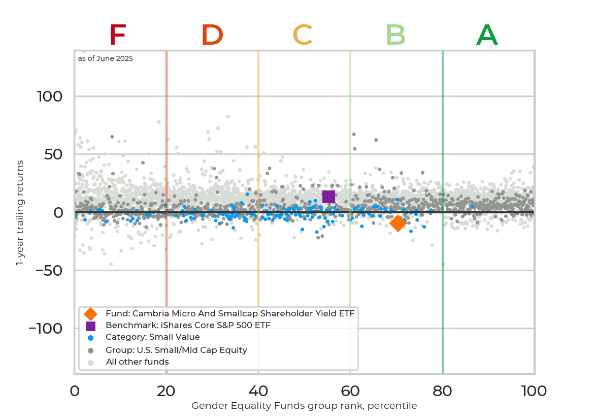 Returns chart for Cambria Micro And Smallcap Shareholder Yield ETF